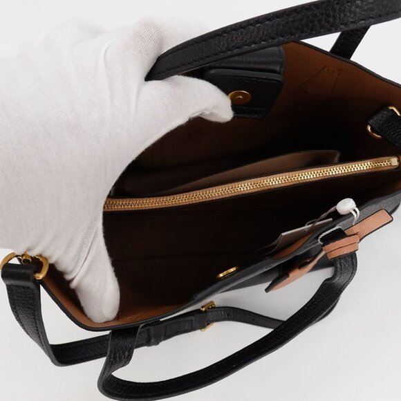 Tory Burch Perry Small Triple Compartment Tote Black - Picture 9 of 12